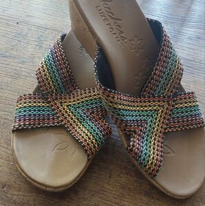 Colorful Woven Sandals Skechers Luxe Foam